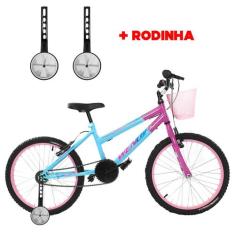 Bicicleta Com Rodinha E Cesta Feminina Infantil Aro 20 Wendy