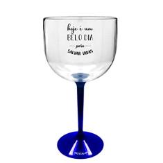 6 Taças Gin com Base Azul Acrílico Personalizada Enfermagem