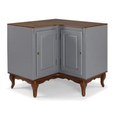 Balcão de Canto para Cozinha com 2 Portas Laca Cinza