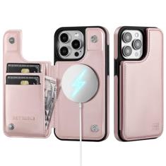 SkyEagle Capa carteira para iPhone 12 Pro Max com suporte para cartão compatível com suporte Magsafe com bloqueio de RFID, compartimentos para cartão de crédito, couro PU, capa de telefone masculina e