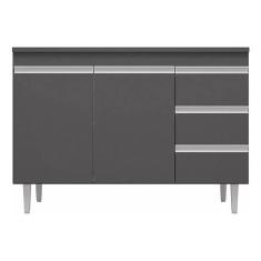 Balcão Gabinete de Pia sem Tampo 100cm 2 Portas 3 Gavetas Andréia - AJL Móveis