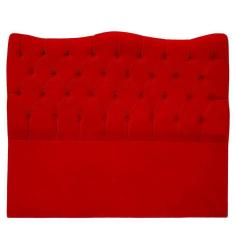 Cabeceira Casal Para Cama Box Estofada Dunas Veludo Cor Vermelho