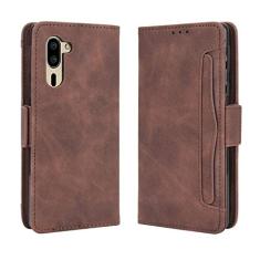 Capa com compartimento para cartão para Sharp Simple Sumaho 5, capa flip de couro para Sharp Simple Sumaho 5, capa magnética retrô para celular, capa carteira com compartimentos para cartão