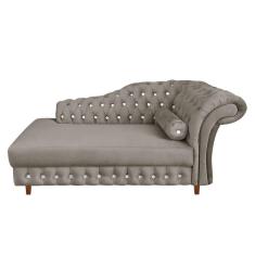 Divã Chesterfield Juliette 160cm Pés Chanfrado Marrom Rato