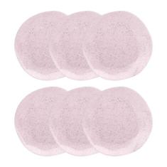 Conjunto 6 Pratos Fundo 22,5 cm Ryo Pink Sand Porcelana Oxford