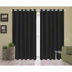 Cortina Corta Luz 2,80m X 1,80m 100% Blackout PVC Preta Para Sala Ou Q