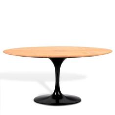 Mesa Saarinen Oval Freijó 235x122cm - Base Preta - mgsaarinen