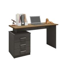 Mesa Flay Para Escritório 3 Gavetas Escrivaninha Com Borda - Móveis Le