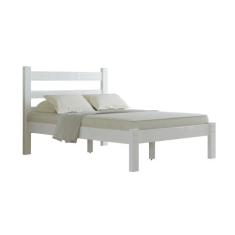 Cama Casal Em Madeira Maciça Reforçado Rubi Nemargi, Branco