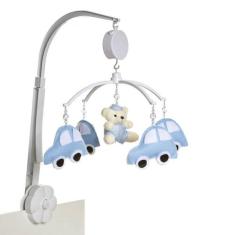Móbile Musical Ursinho Com Carrinhos Quarto Bebê Menino - Potinho de M