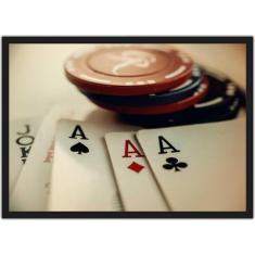Quadro Decorativo Pôquer Jogo de cartas Salas Baralho Decorações Com M