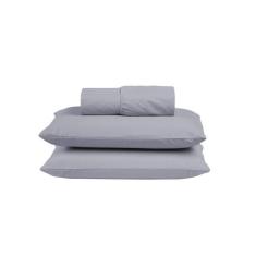 Jogo de Cama Box Casal 03 peças 100% Algodão Lençol Liso Percal 300 Fi