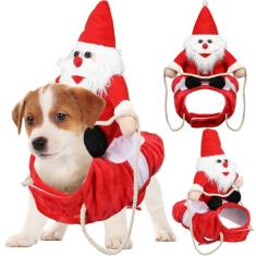 Fantasia de Papai Noel, fantasia de Papai Noel, fantasia de cosplay divertida de Papai Noel, roupas para cães pequenos, médios e grandes