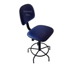 Cadeira Secretaria Caixa Alta Base Ferro Sem Rodízio Corano