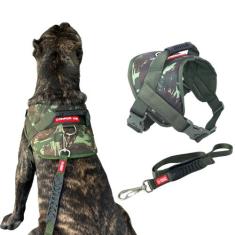 Coleira Peitoral Colete com Guia para Cachorro - Tamanho G - Canadá K9