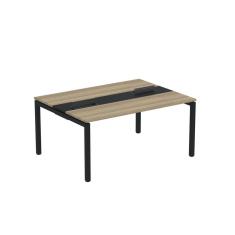 Mesa Plataforma Dupla Com Pé De Aço Para Coworking 150x120 Pdc15-12-2p Noce Naturalle-preto