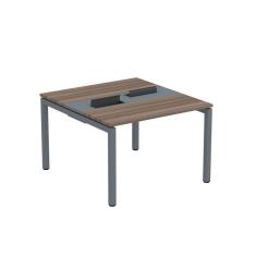Mesa Plataforma Dupla Com Pé De Aço Para Coworking 110x120 Pdc11-12-2p Walnut-grafito
