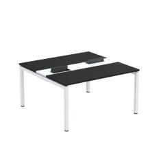 Mesa Plataforma Dupla Com Pé De Aço Para Coworking 140x140-2p Pdc14-14-2p Branco