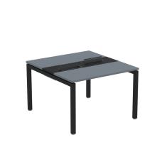 Mesa Plataforma Dupla Com Pé De Aço Para Coworking 110x120 Pdc11-12-2p Grafito-preto