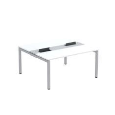 Mesa Plataforma Dupla Com Pé De Aço Para Coworking 150x140-2p Pdc15-14-2p Branco-cinza