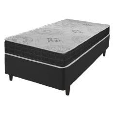 Cama Box Solteiro King Preto + Colchão San Francisco 96cm