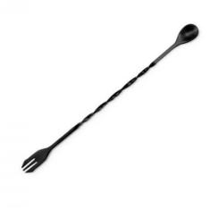Colher Bailarina Bartender com Garfo Onix Black - Mimo
