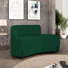 Sofá 2 Lugares Orgânico 140cm Pé Ferro Preto Morgan Bouclê D03 - D'Ros