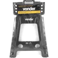 Banqueta Plástica Dobrável Preta Altura 450 Mm - Vonder