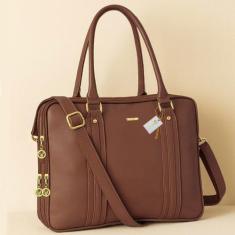 Bolsa Pasta Executiva Para Notebook Feminina Masculina de Couro Reforç