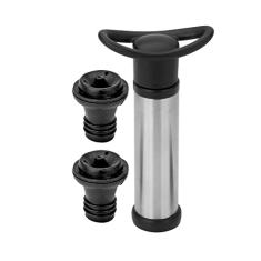Bomba À Vácuo Para Vinho Com 2 Rolhas De Silicone Cor:Prata