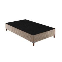 Cama Box Base Universal Solteiro Sommier Rústico Bordado Clean (88x188
