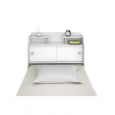 Cabeceira Box Solteiro Elisa Branco Ou Branco-preto