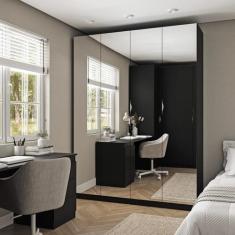 Guarda Roupas Modulado com Espelho 4 Portas com Cabideiro Hera CabeCas