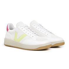 Tênis Feminino Casual Caminhada Acadêmia Branco Com Azul Tamanho:38;Cor:Branco com Rosa;Gênero:Feminino