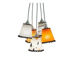 Lustre Pendente Bebê Raposinha Crie Casa Laranja, Preto e Branco