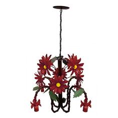 Pendente Lustre de Flores Coloridas Artesanal para Quarto de Casal Grande