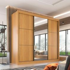 Guarda Roupa Casal 3 Portas 6 Gavetas 100% MDF Texas D Doro Moveis Cinamomo/Off White