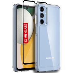 Guarishel Capa para celular Samsung Galaxy-A15-5G: Capa de telefone à prova de choque de grau militar com protetor de tela de vidro temperado, amortecedores antirriscos e reforçados - transparente