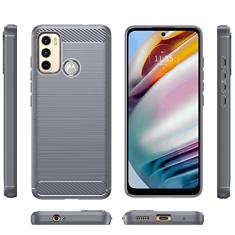 Capa para Motorola Moto G60, proteção com tecnologia de absorção de choque TPU para Motorola Moto G40 Fusion (cinza)