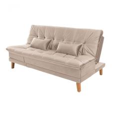 Sofá Cama Berlim Pés De Madeira Espuma D33 Cor:areia 376