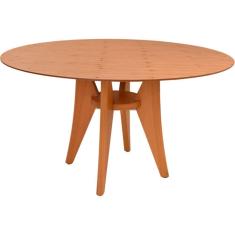 Mesa Jantar Ipanema Redonda Em Madeira Maciça 136cm Amêndoa