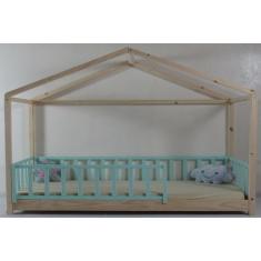 Cama Montessoriana Solteirão Frente Casinha Colorida Madeira Maciça Pi