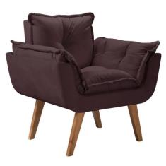 Poltrona Orion 01 lugar Base Palito Marrom - D'Salla, Marrom