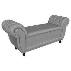 Recamier Baú Grécia 1,40 m Linho D'Rossi - DRossi, Grafite A26