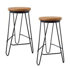 Kit 2 Banquetas Média para Cozinha Bar Balcão Bistrô Hairpin - MM DECO