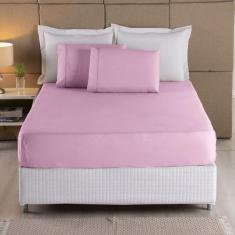 Jogo de Lençol Casal Padrão 3 Peças 100% Algodão 250 Fios Com Acabamen