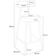 Kit 03 Banquetas Baixa Bar Cozinha Sala De Jantar Em Aço Milão L02 Suede Cinza - Lyam Decor