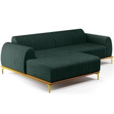 Sofá 4 Lugares Com Chaise Esquerdo 255cm Verde Musgo