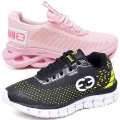 Tênis Infantil Feminino Esportivo Modelos Diferentes Kit 2 Pares - Evo