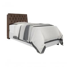 Cabeceira Box Solteiro Isis Chocolate Com Capitonê Marrom